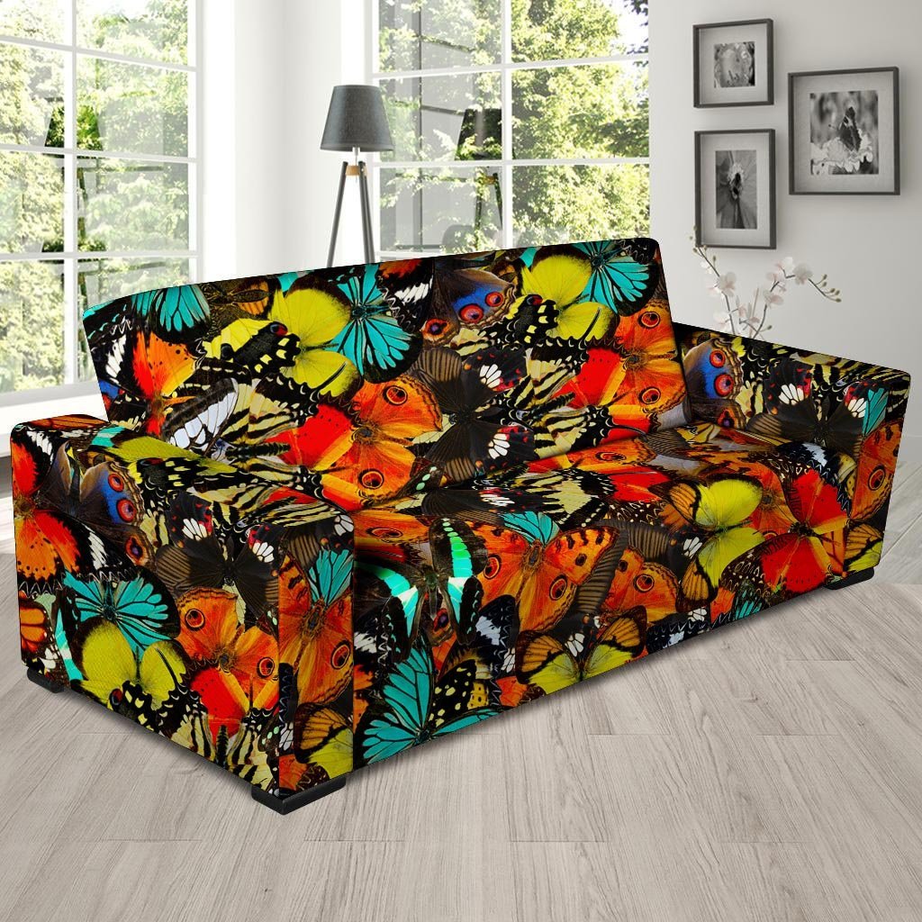 Abstract Colorful Butterfly Print Sofa Cover-grizzshop