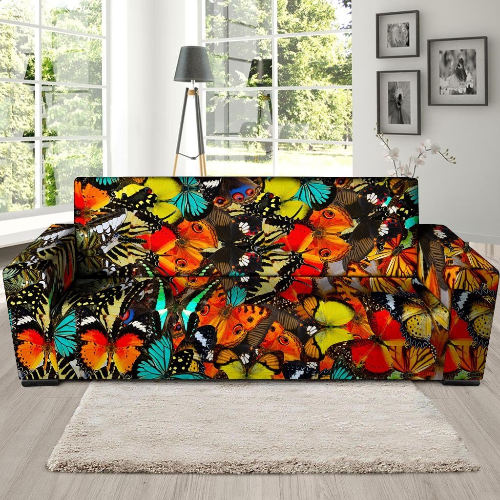 Abstract Colorful Butterfly Print Sofa Cover-grizzshop