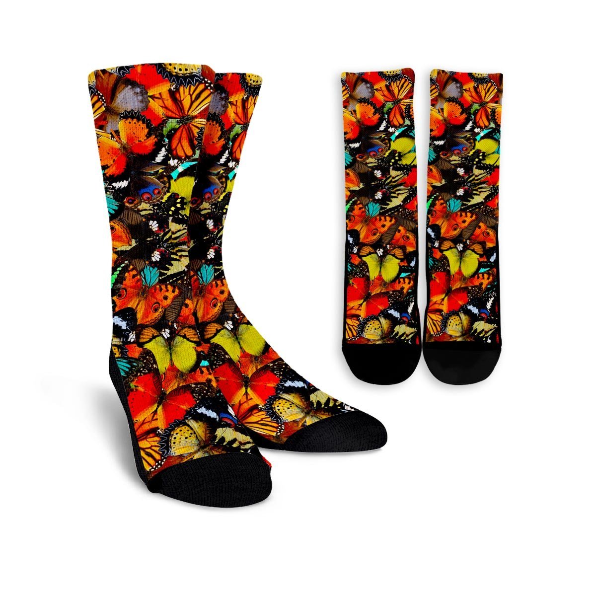 Abstract Colorful Butterfly Print Unisex Socks-grizzshop