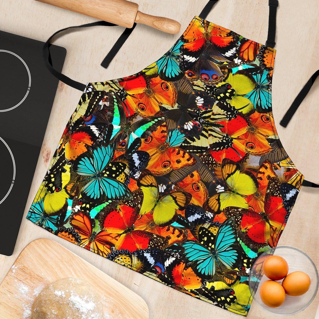 Abstract Colorful Butterfly Print Women's Apron-grizzshop