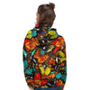 Abstract Colorful Butterfly Print Women's Hoodie-grizzshop