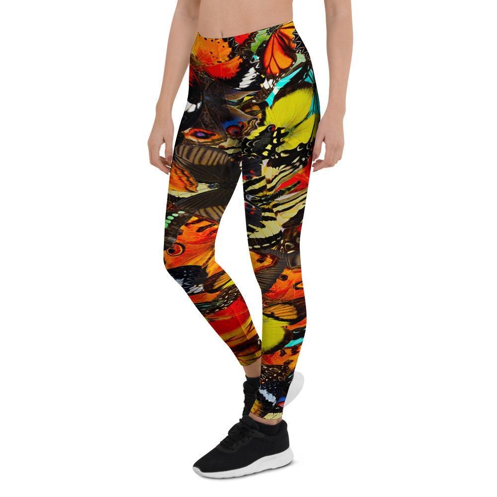 Abstract Colorful Butterfly Print Women's Leggings-grizzshop