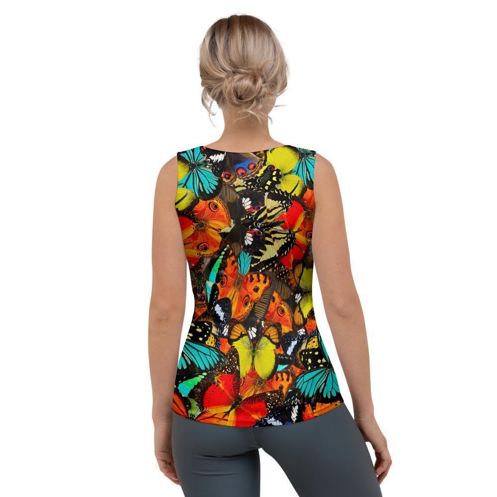 Abstract Colorful Butterfly Print Women's Tank Top-grizzshop