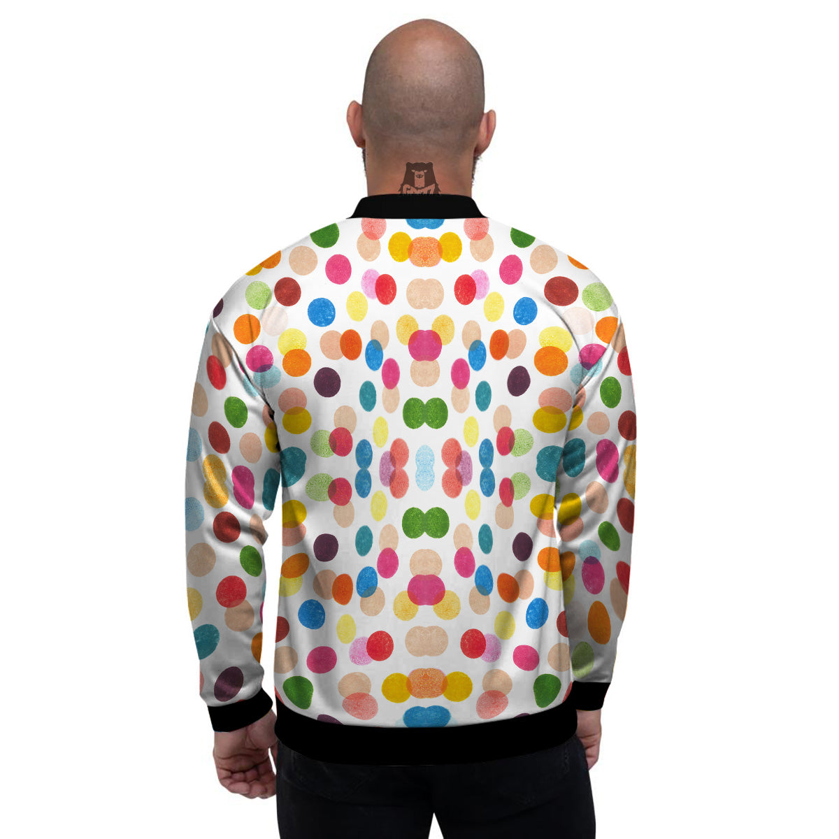 Abstract Colorful Polka Dots Print Pattern Men's Bomber Jacket-grizzshop