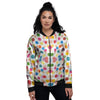 Abstract Colorful Polka Dots Print Pattern Women's Bomber Jacket-grizzshop