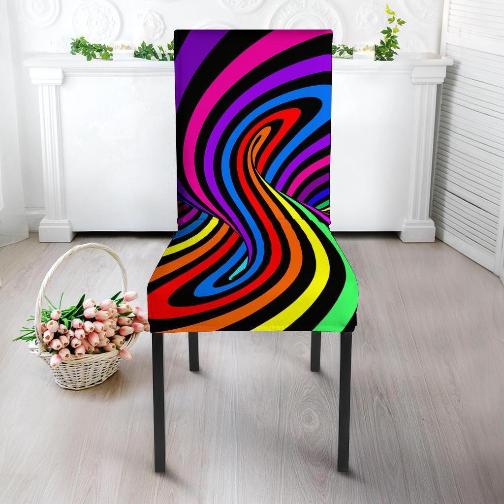 Abstract Colorful Psychedelic Chair Cover-grizzshop