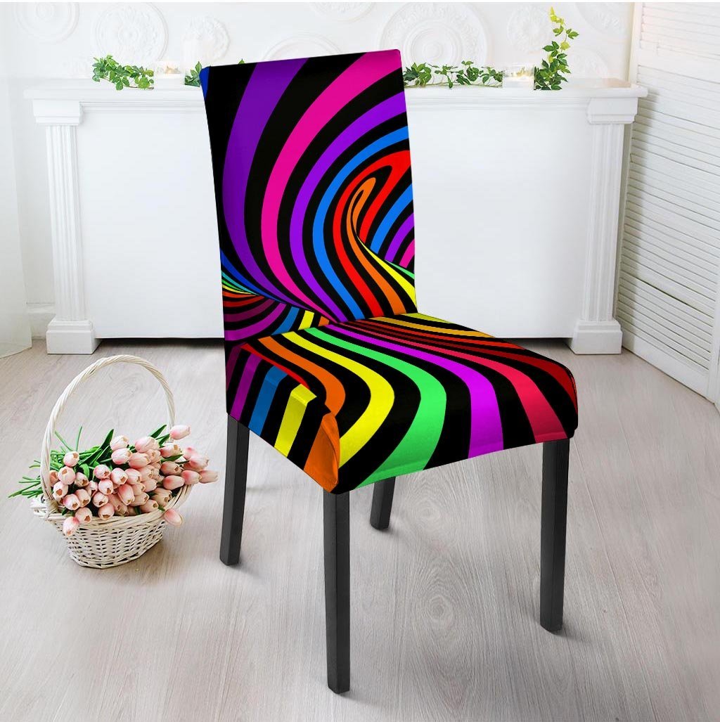 Abstract Colorful Psychedelic Chair Cover-grizzshop