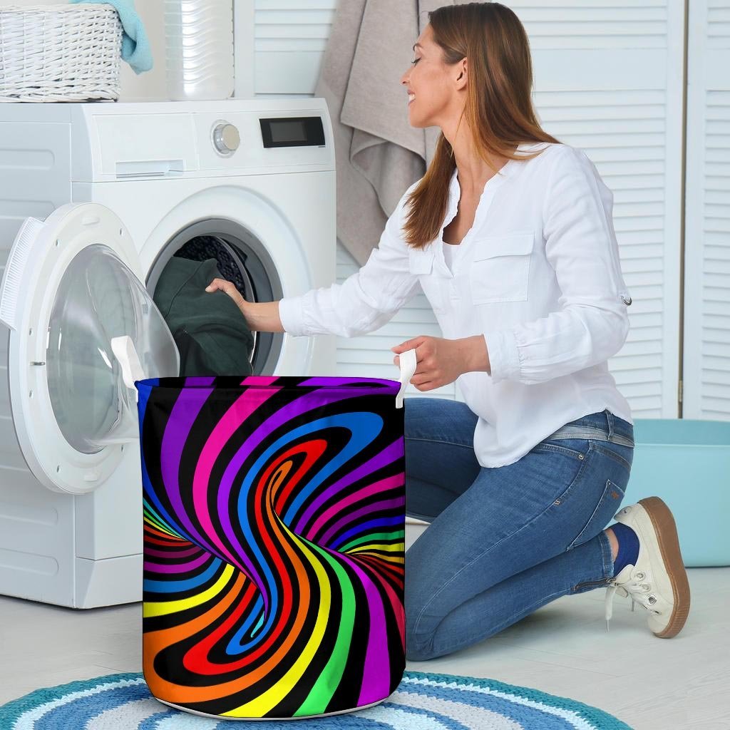 Abstract Colorful Psychedelic Laundry Basket-grizzshop