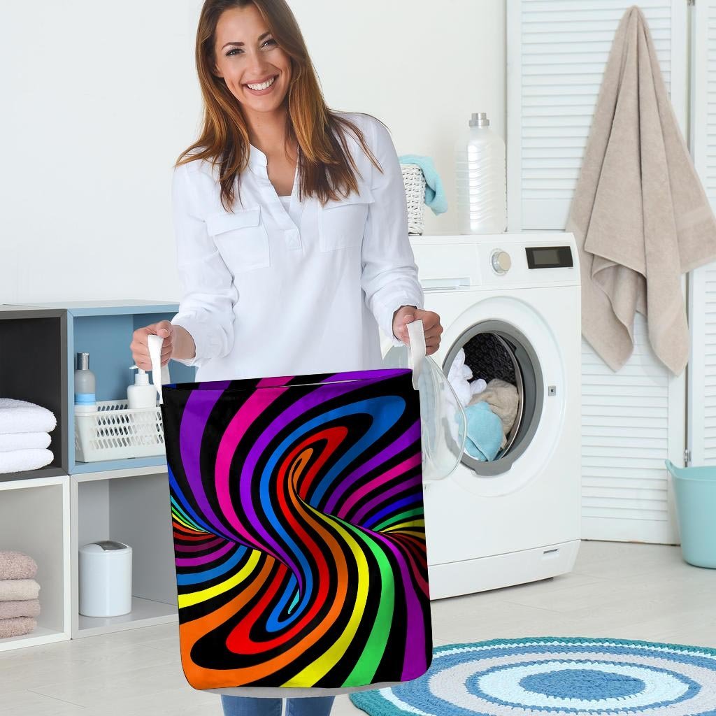 Abstract Colorful Psychedelic Laundry Basket-grizzshop