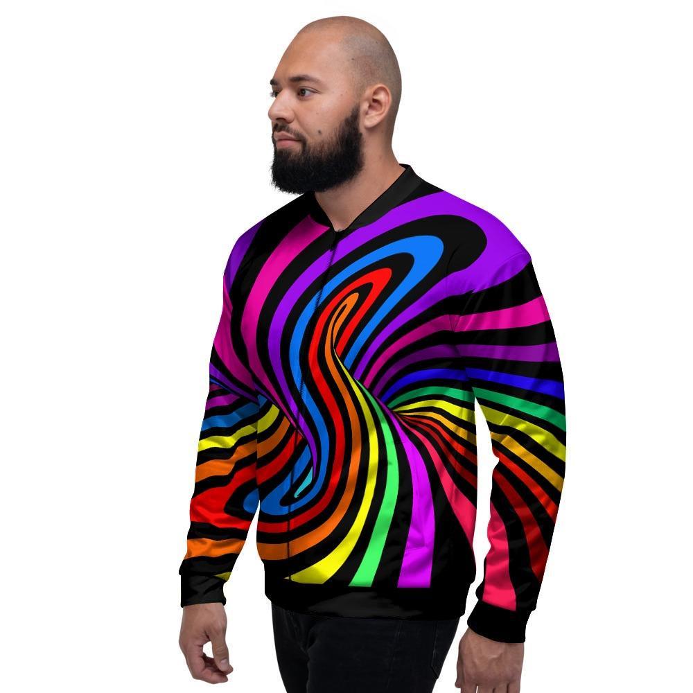 Abstract Colorful Psychedelic Men's Bomber Jacket-grizzshop