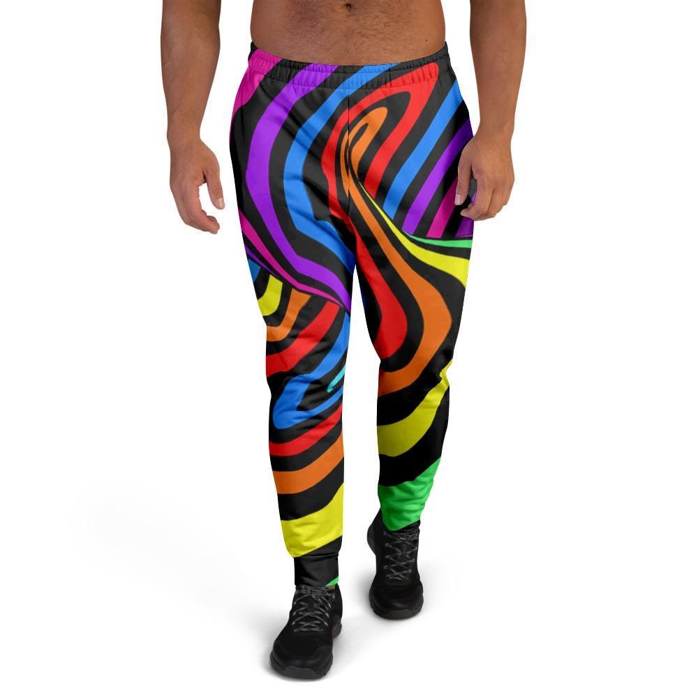 Abstract Colorful Psychedelic Men's Joggers-grizzshop