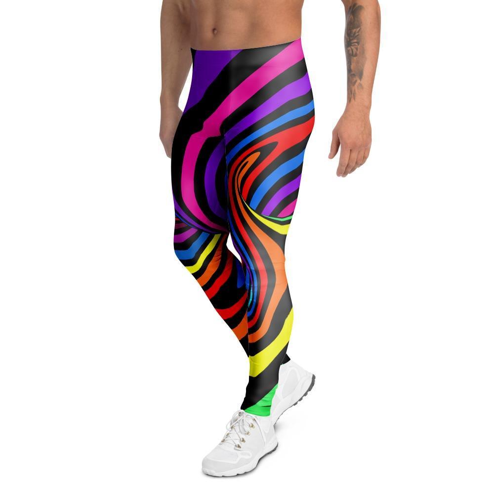 Abstract Colorful Psychedelic Men's Leggings-grizzshop