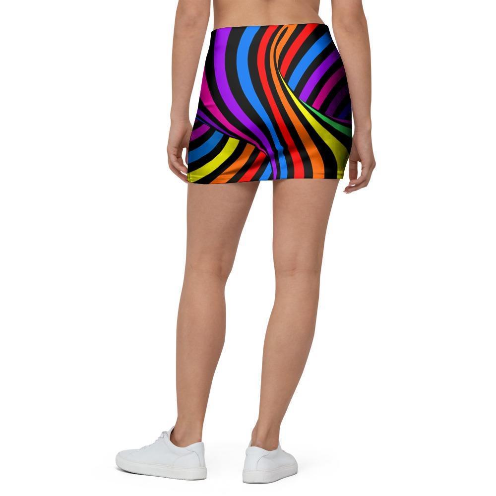 Abstract Colorful Psychedelic Mini Skirt-grizzshop