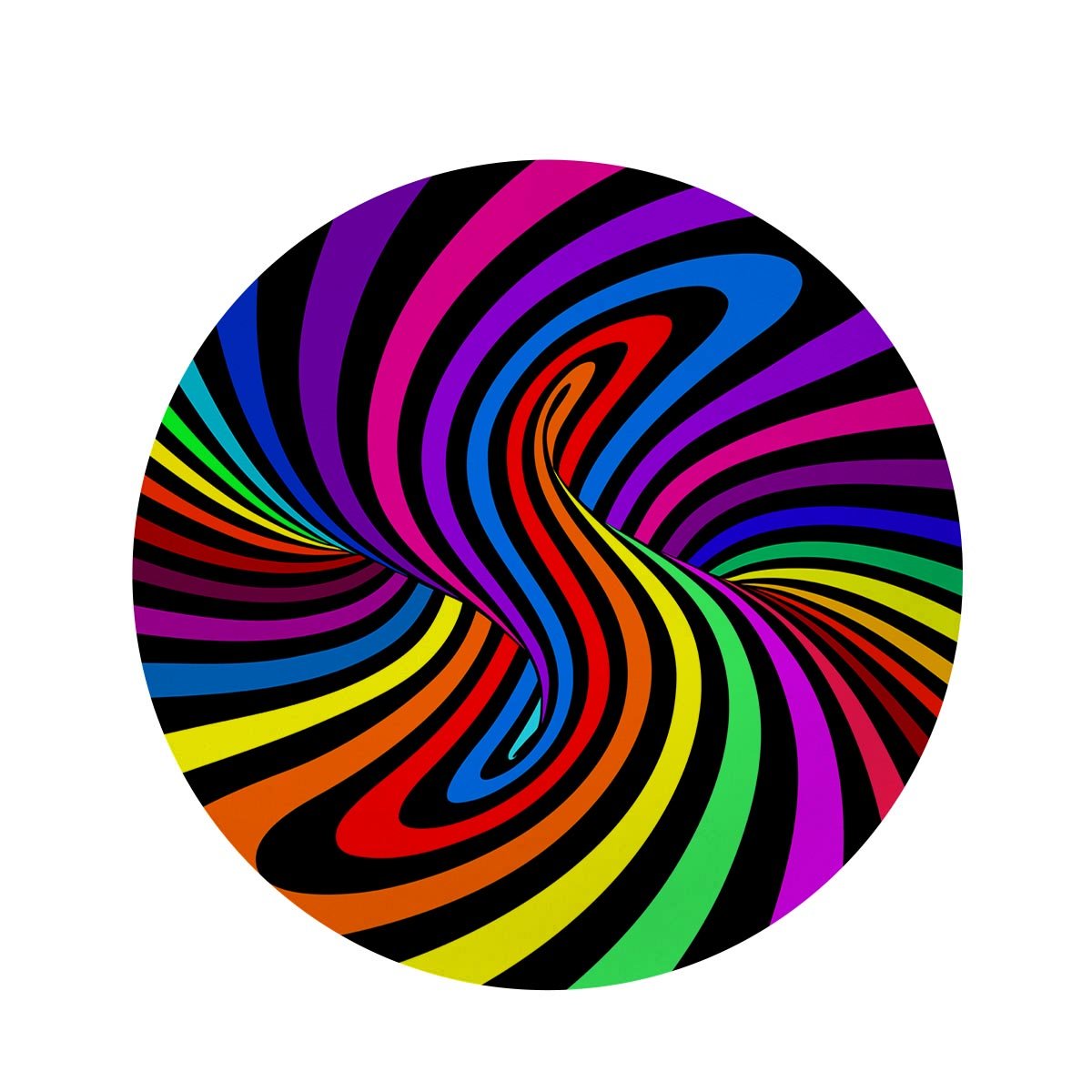 Abstract Colorful Psychedelic Round Rug-grizzshop