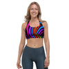 Abstract Colorful Psychedelic Sports Bra-grizzshop