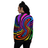 Abstract Colorful Psychedelic Women's Bomber Jacket-grizzshop