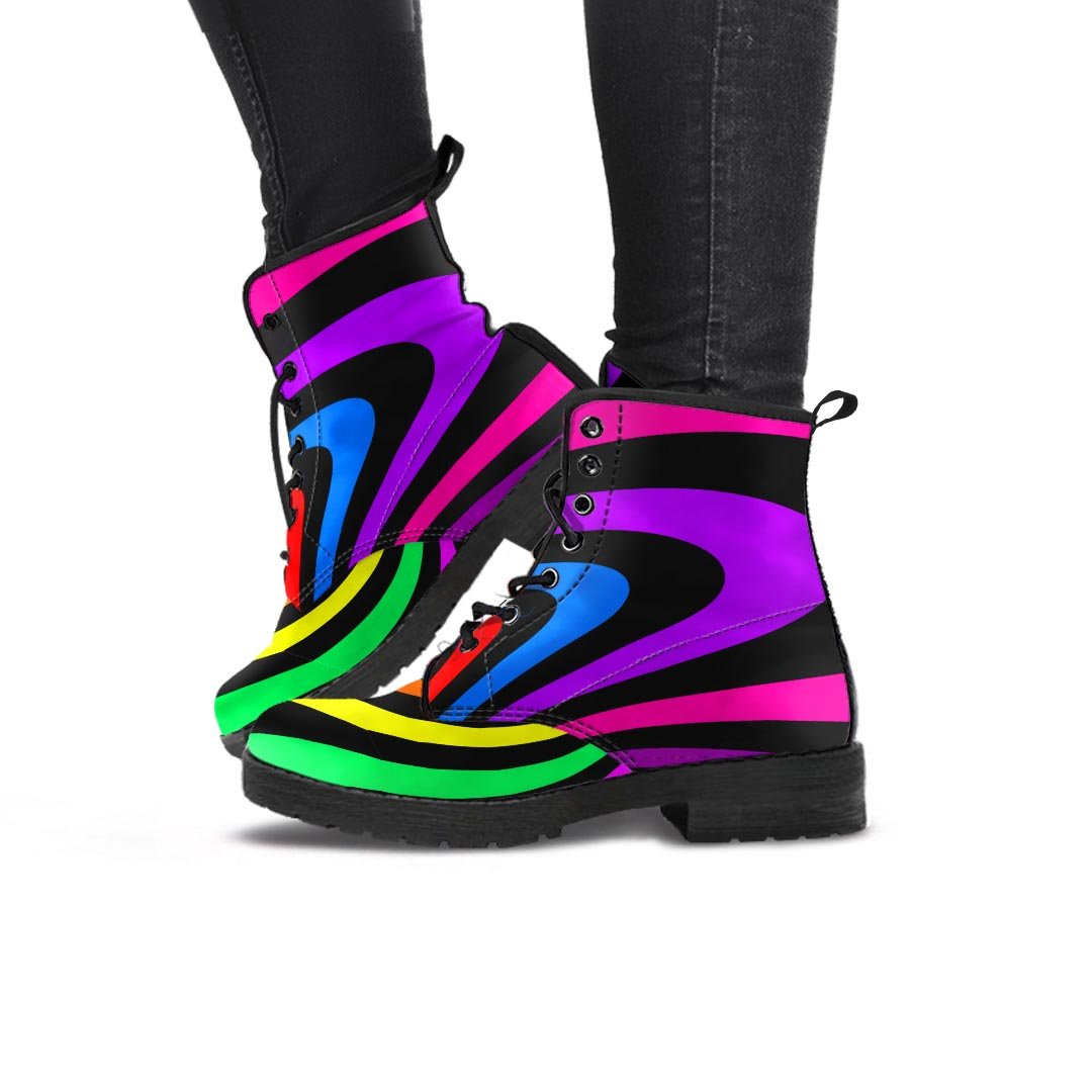 Abstract Colorful Psychedelic Women's Boots-grizzshop