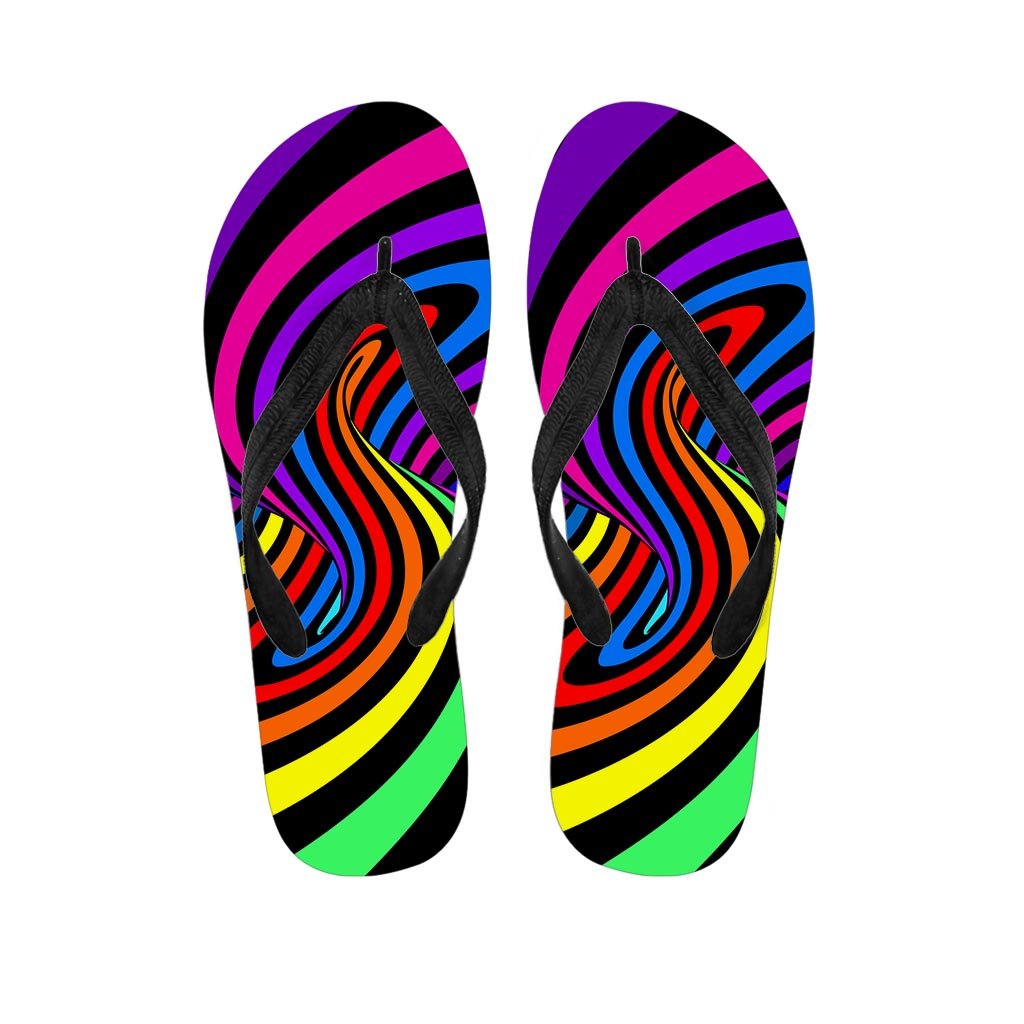 Abstract Colorful Psychedelic Women's Flip Flops-grizzshop