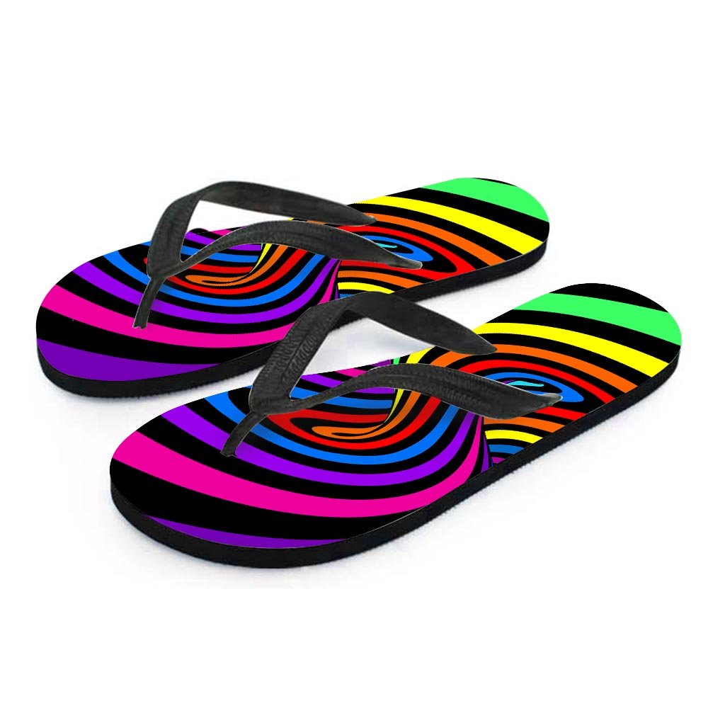 Abstract Colorful Psychedelic Women's Flip Flops-grizzshop