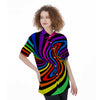 Abstract Colorful Psychedelic Women's Short Sleeve Shirts-grizzshop
