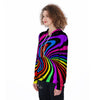 Abstract Colorful Psychedelic Women's Zip Up Hoodie-grizzshop