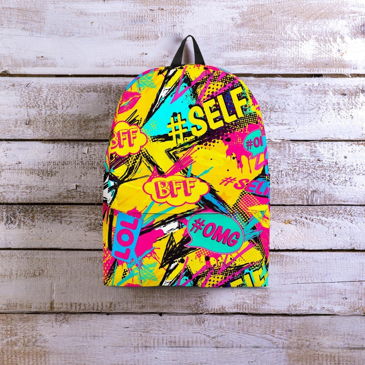 Abstract Comic Bubble Graffiti Print Backpack-grizzshop