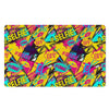 Abstract Comic Bubble Graffiti Print Door Mat-grizzshop