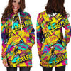 Abstract Comic Bubble Graffiti Print Hoodie Dress-grizzshop