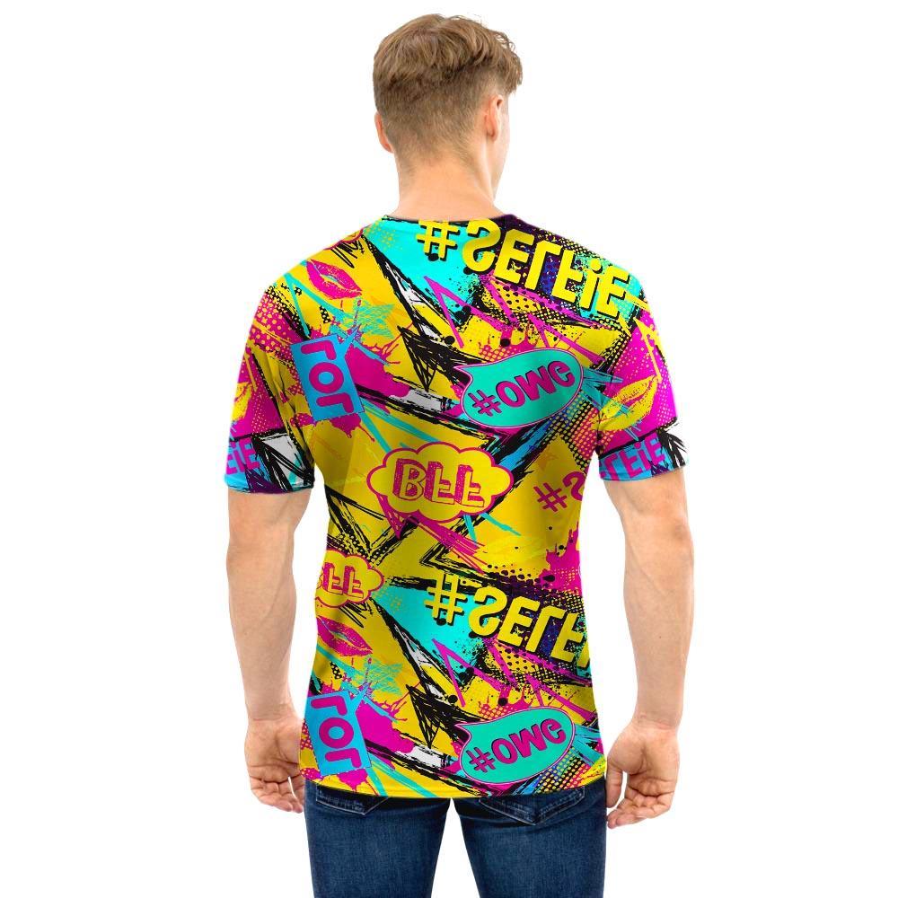 Abstract Comic Bubble Graffiti Print Men T Shirt-grizzshop