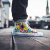 Abstract Comic Bubble Graffiti Print Men's High Top Shoes-grizzshop