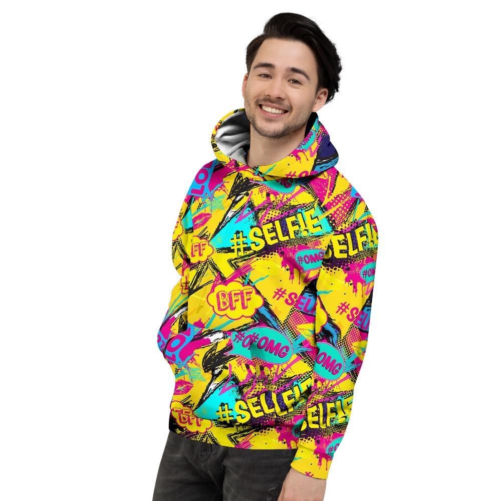 Abstract Comic Bubble Graffiti Print Men's Hoodie-grizzshop