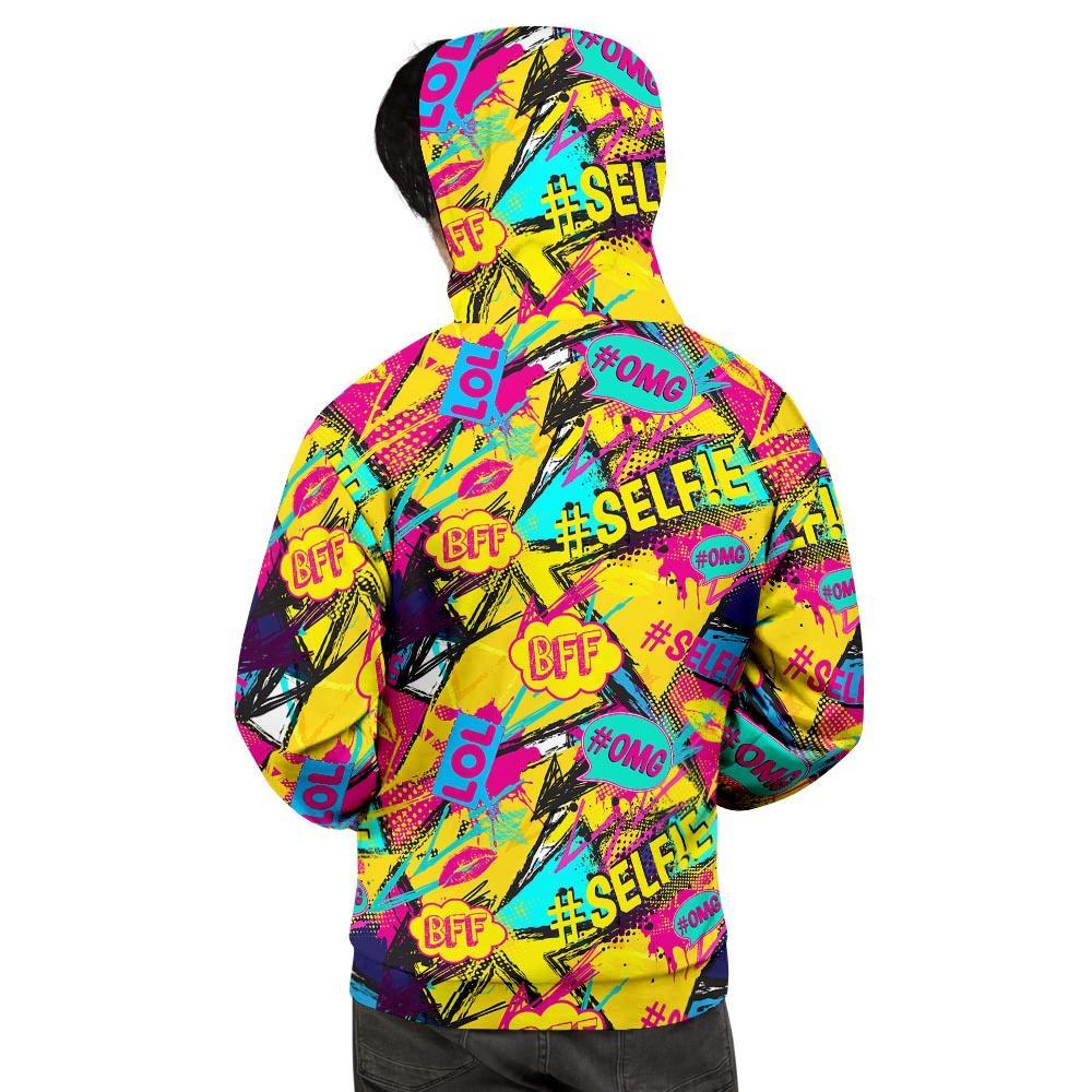 Abstract Comic Bubble Graffiti Print Men's Hoodie-grizzshop