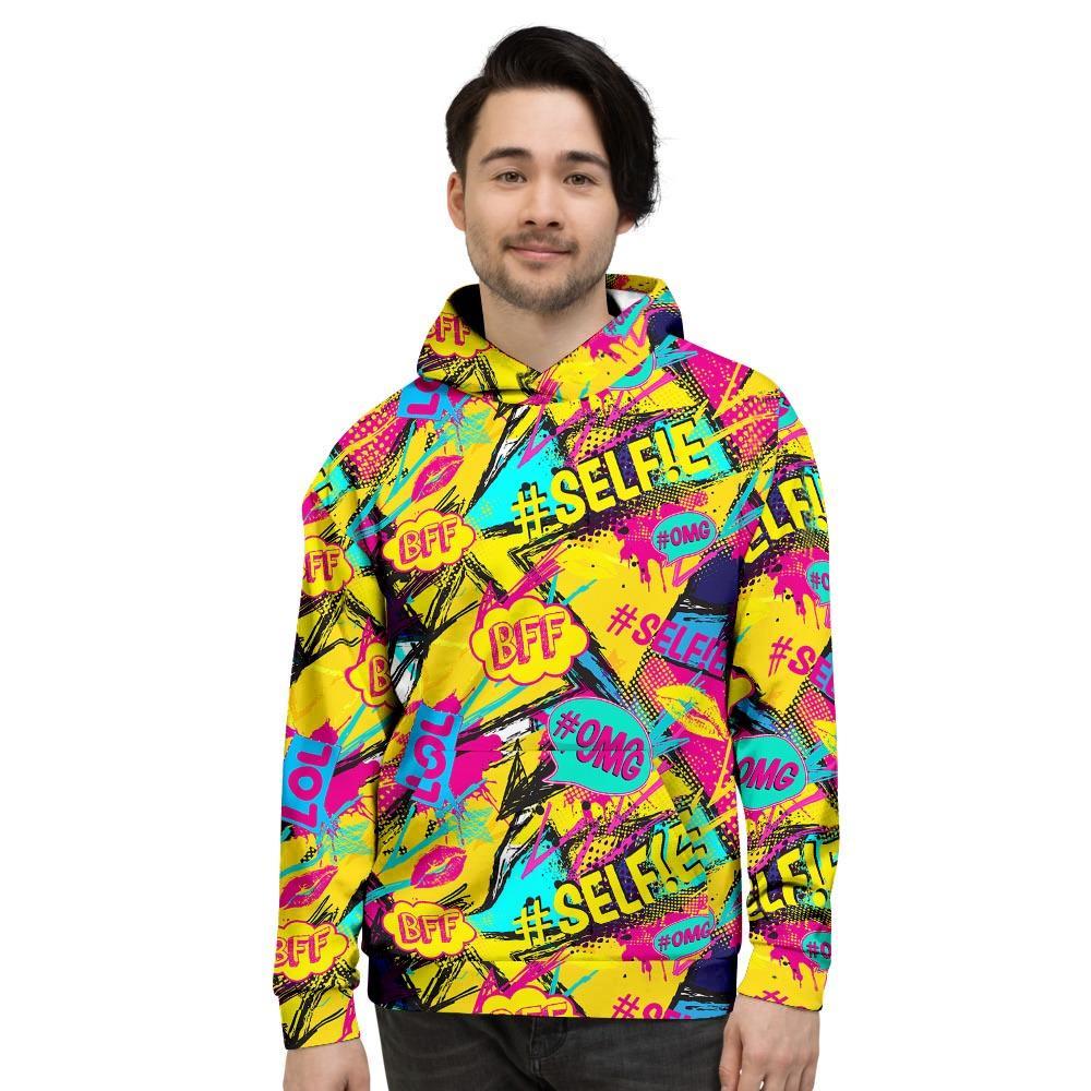 Abstract Comic Bubble Graffiti Print Men's Hoodie-grizzshop