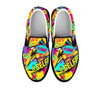 Abstract Comic Bubble Graffiti Print Men's Slip On Sneakers-grizzshop