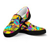 Abstract Comic Bubble Graffiti Print Men's Slip On Sneakers-grizzshop