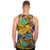 Abstract Comic Bubble Graffiti Print Men's Tank Tops-grizzshop