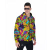 Abstract Comic Bubble Graffiti Print Men's Zip Up Hoodie-grizzshop