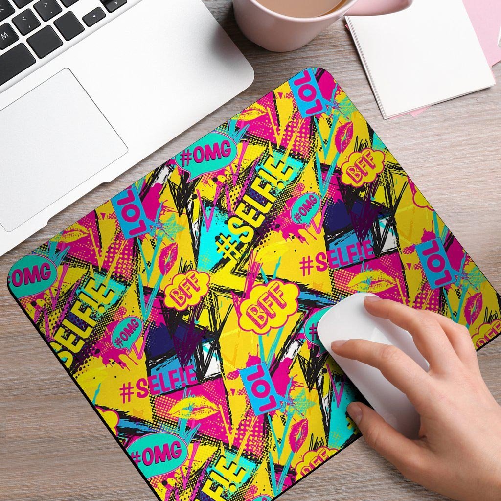 Abstract Comic Bubble Graffiti Print Mouse Pad-grizzshop