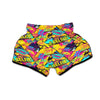 Abstract Comic Bubble Graffiti Print Muay Thai Boxing Shorts-grizzshop