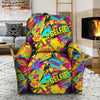 Abstract Comic Bubble Graffiti Print Recliner Cover-grizzshop