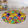 Abstract Comic Bubble Graffiti Print Round Rug-grizzshop