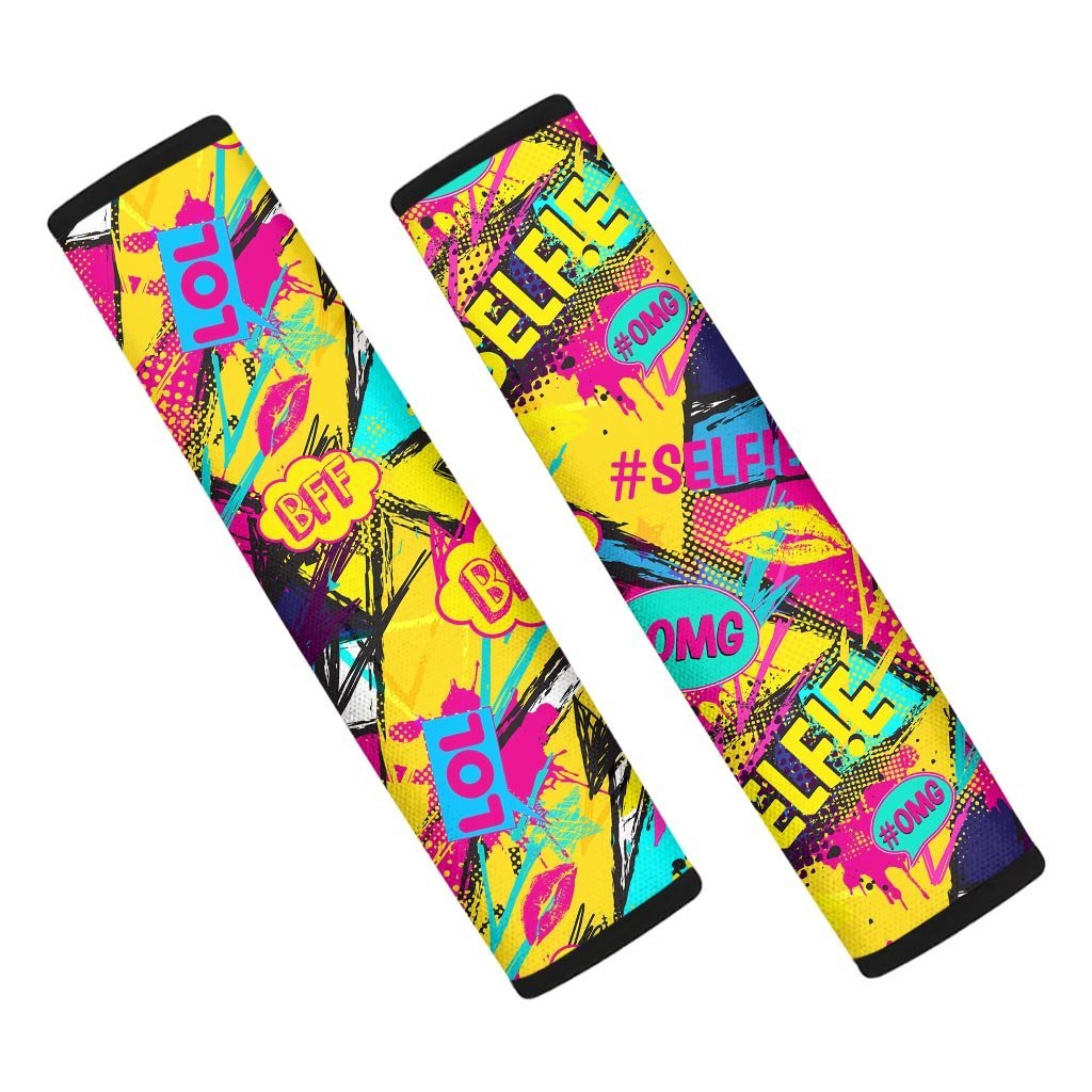 Abstract Comic Bubble Graffiti Print Seat Belt Cover-grizzshop