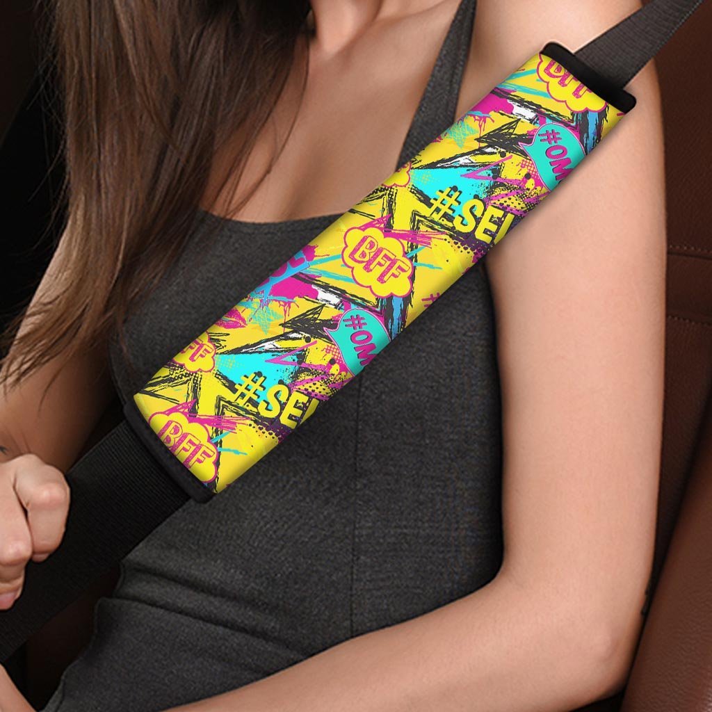 Abstract Comic Bubble Graffiti Print Seat Belt Cover-grizzshop