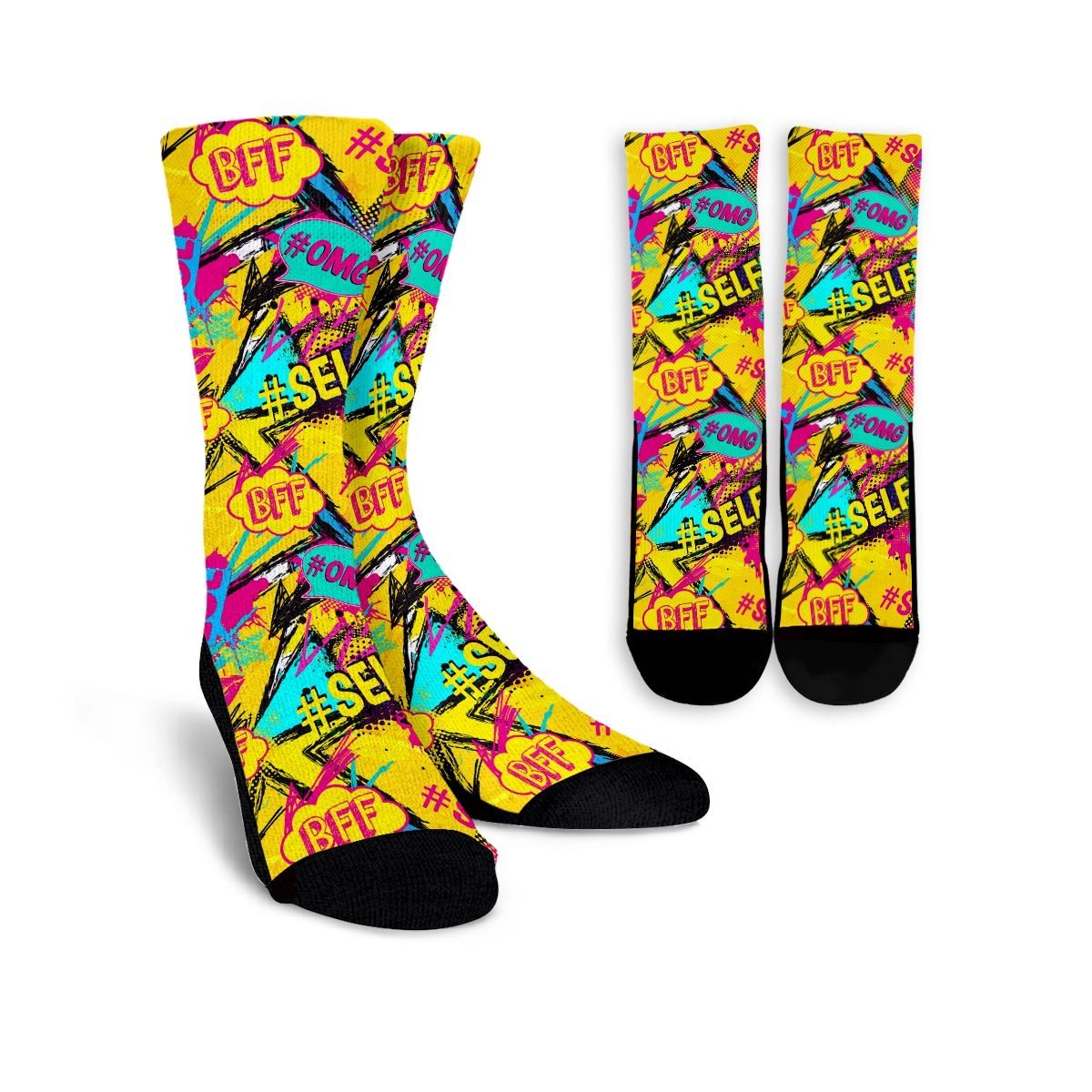 Abstract Comic Bubble Graffiti Print Unisex Socks-grizzshop