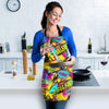 Abstract Comic Bubble Graffiti Print Women's Apron-grizzshop