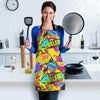 Abstract Comic Bubble Graffiti Print Women's Apron-grizzshop