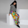 Abstract Comic Bubble Graffiti Print Women's Joggers-grizzshop