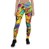 Abstract Comic Bubble Graffiti Print Women's Leggings-grizzshop