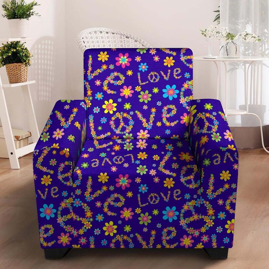 Abstract Floral Hippie Armchair Cover-grizzshop