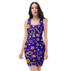 Abstract Floral Hippie Bodycon Dress-grizzshop